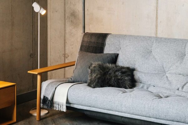 balder sofa bed with oak arms