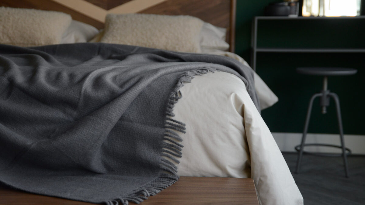 grey soft knit blanket