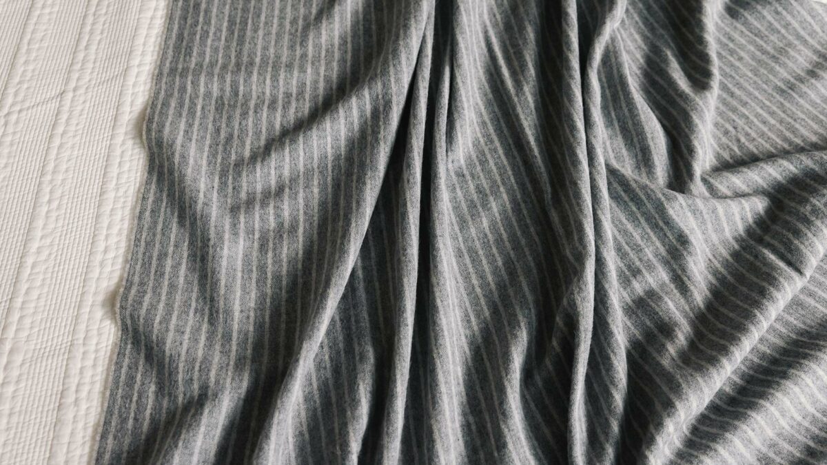 grey stripe luxury throw