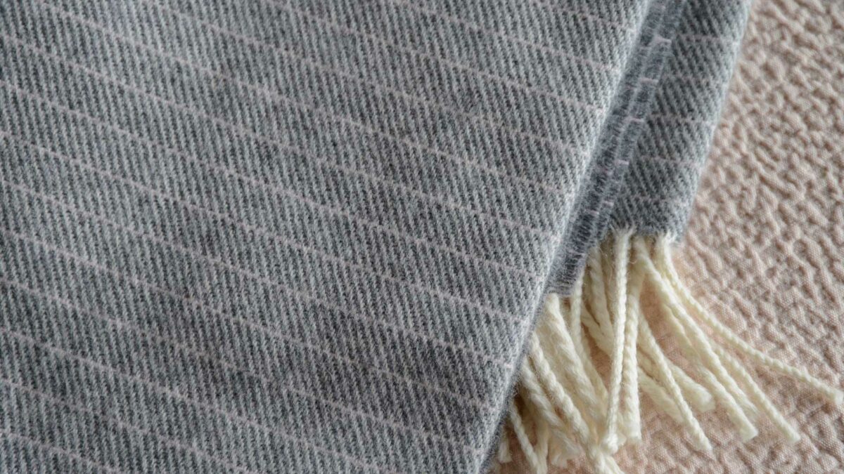 grey merino lambswool blanket