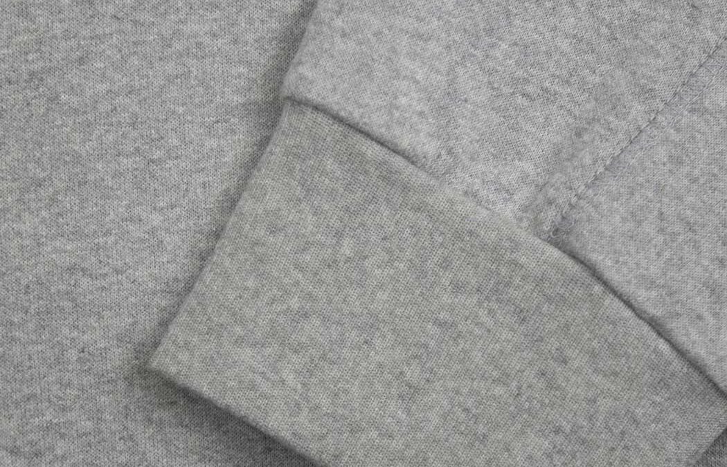 grey sweatshirt dress detail view of the cuff