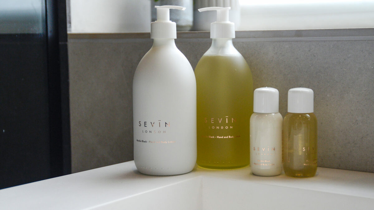 Sevin luxury natural and Paraben-free Bathroom toiletries with a Spa feel