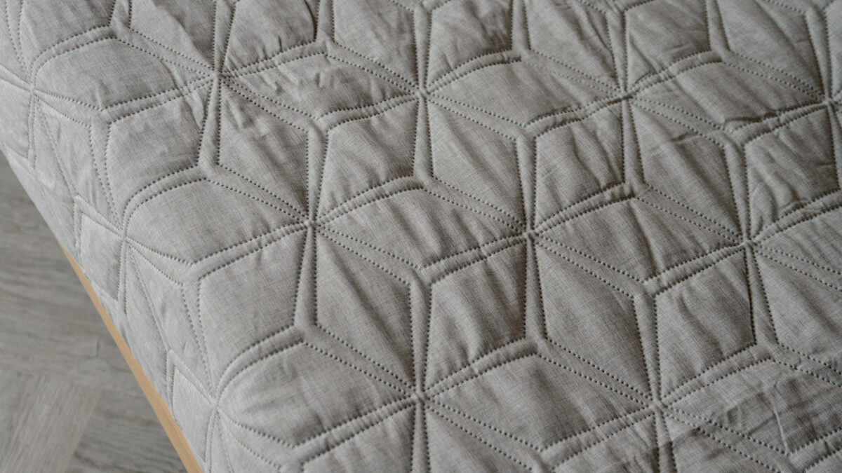 haxagonal quilted bedspread