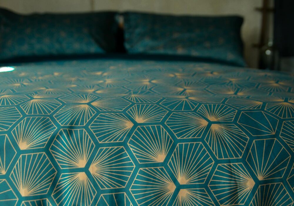 Luxury Dark Teal Bedding Hexagon Natural Bed Company Luxury Dark Teal Bedding Hexagon, Teal King Bed Sheets