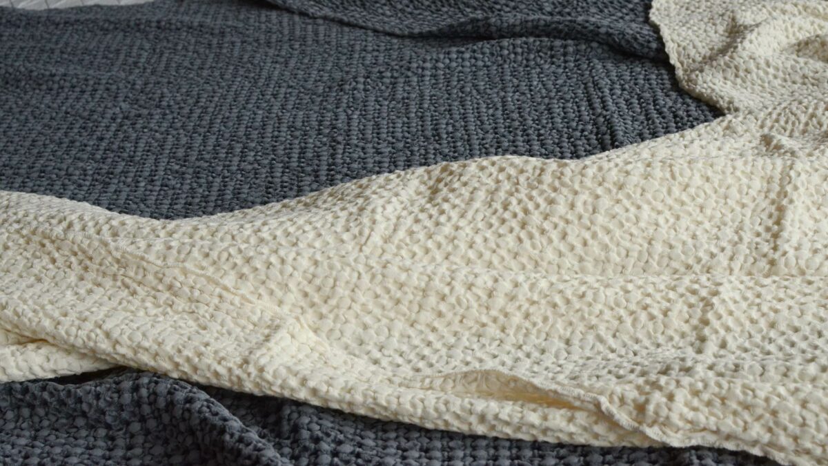 honeycomb throws 2 grey and cream