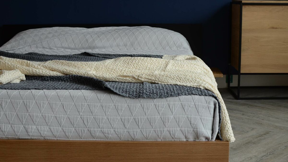 honeycomb throws on kulu grey and cream