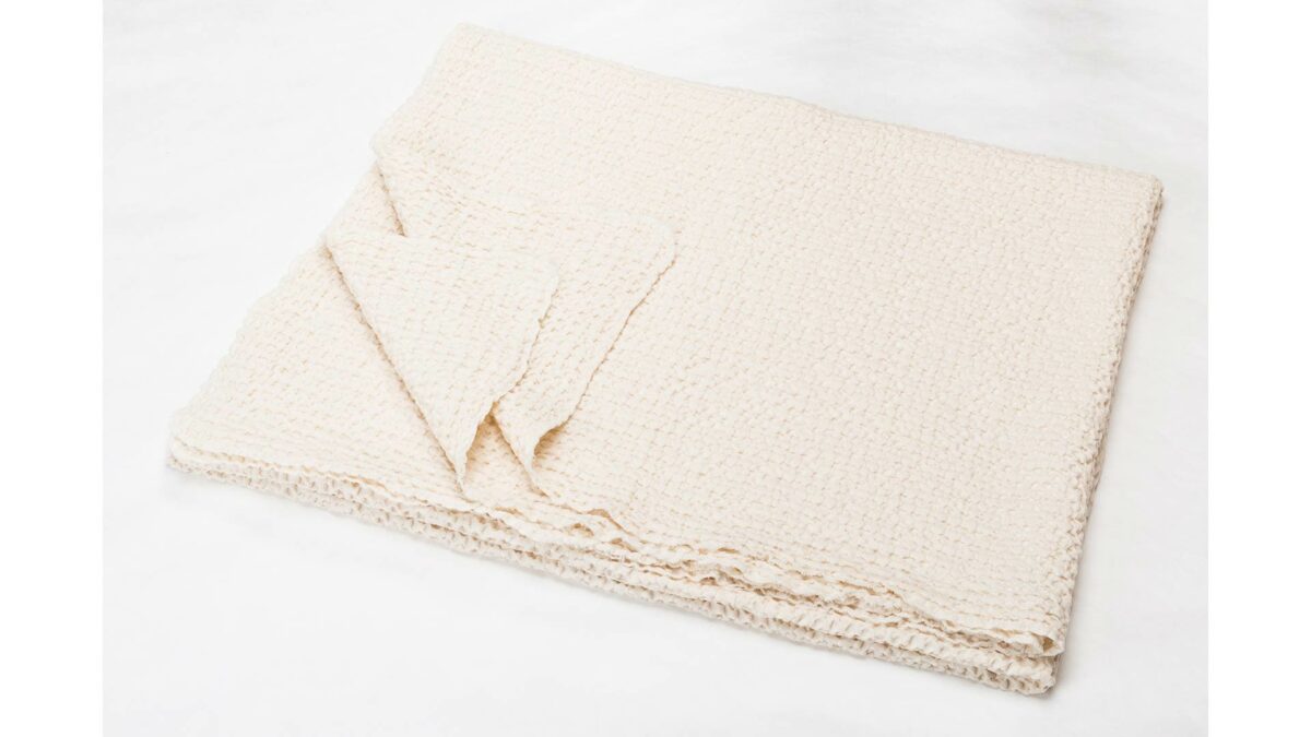 honeycomb weave throw cream