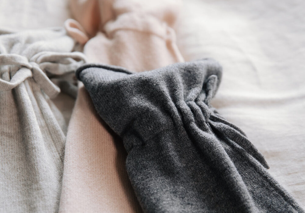 Long Hot Water Bottle with Soft Felt Cover Natural Bed Company