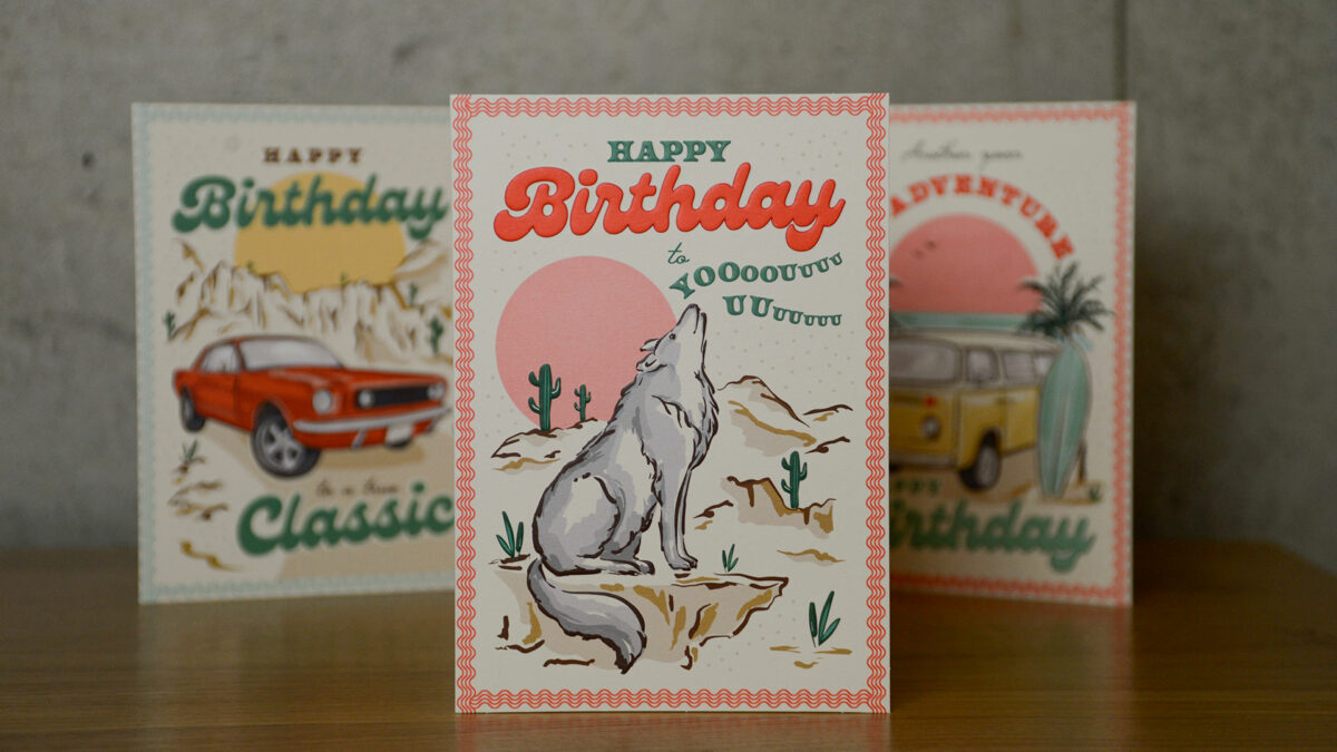 howling wolf birthday card