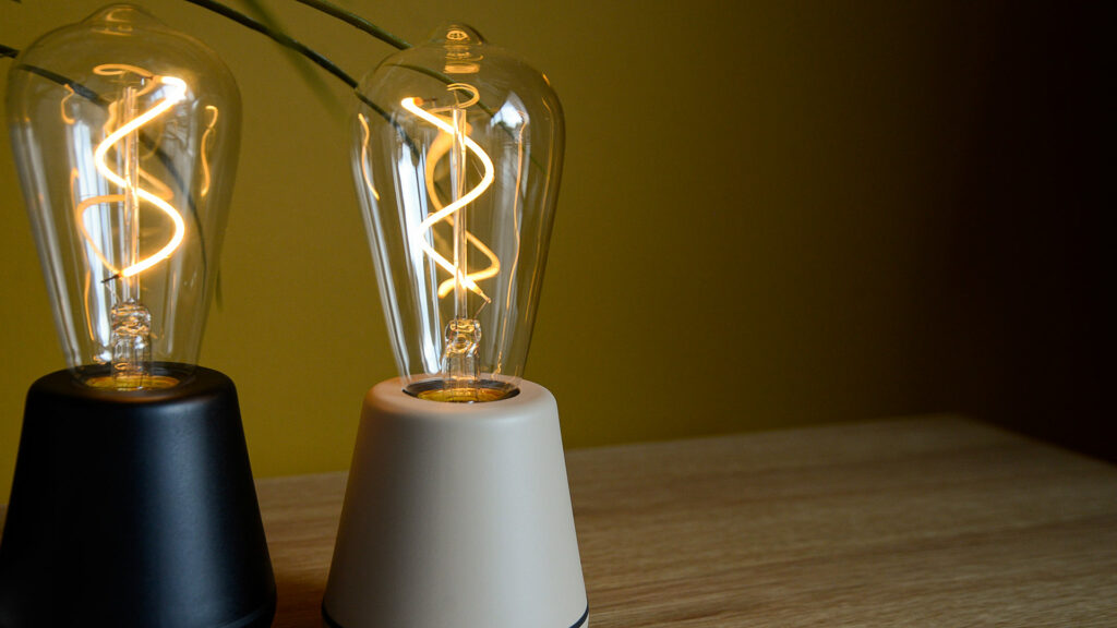 humble outdoor lamp bulb close up