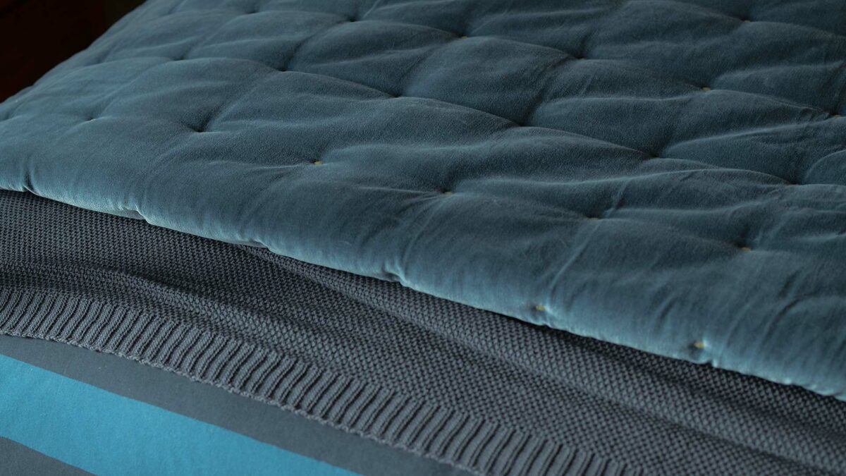 ink blue velvet quilt