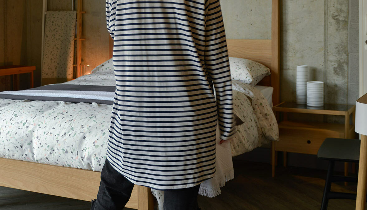 ink stripe long sleeve top back