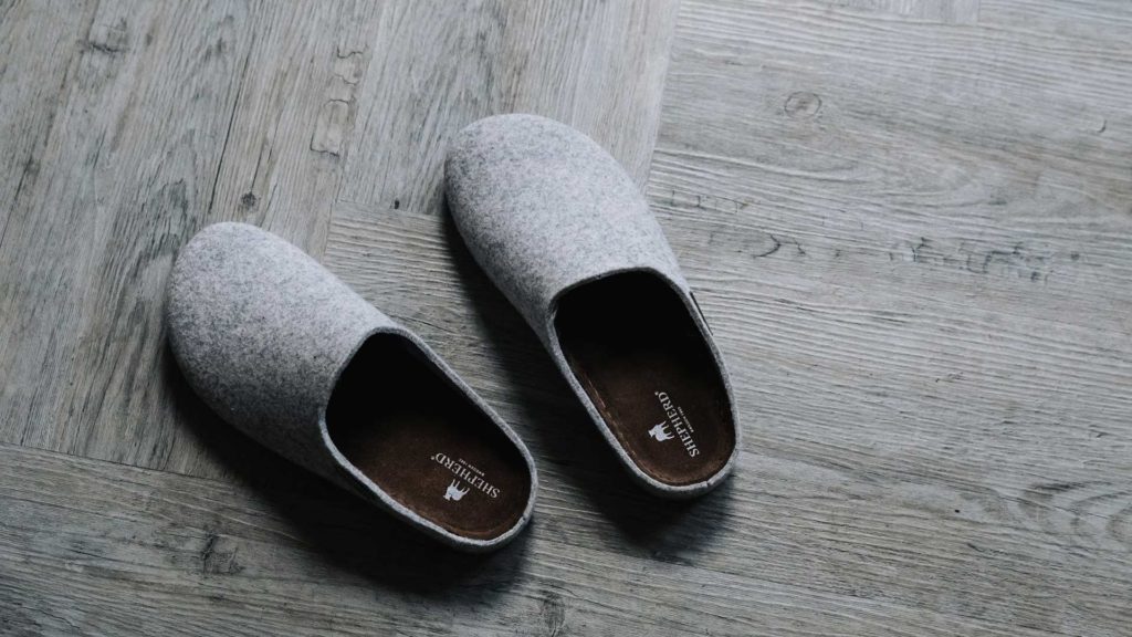 pale grey slippers