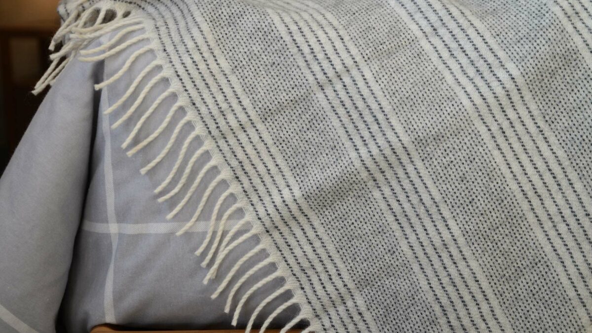 striped alpaca and merino throw