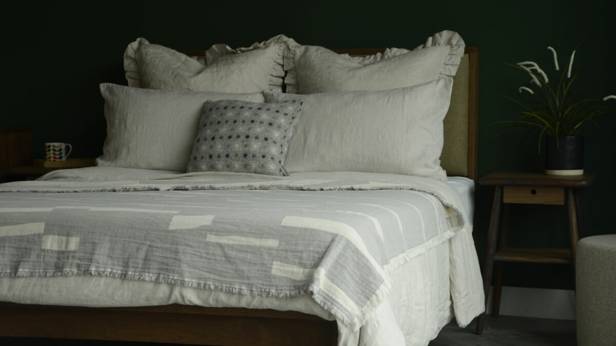 organic cotton textured bed throw