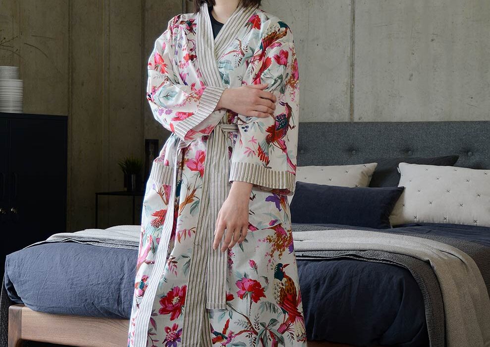 ivory and pink berries robe 1400