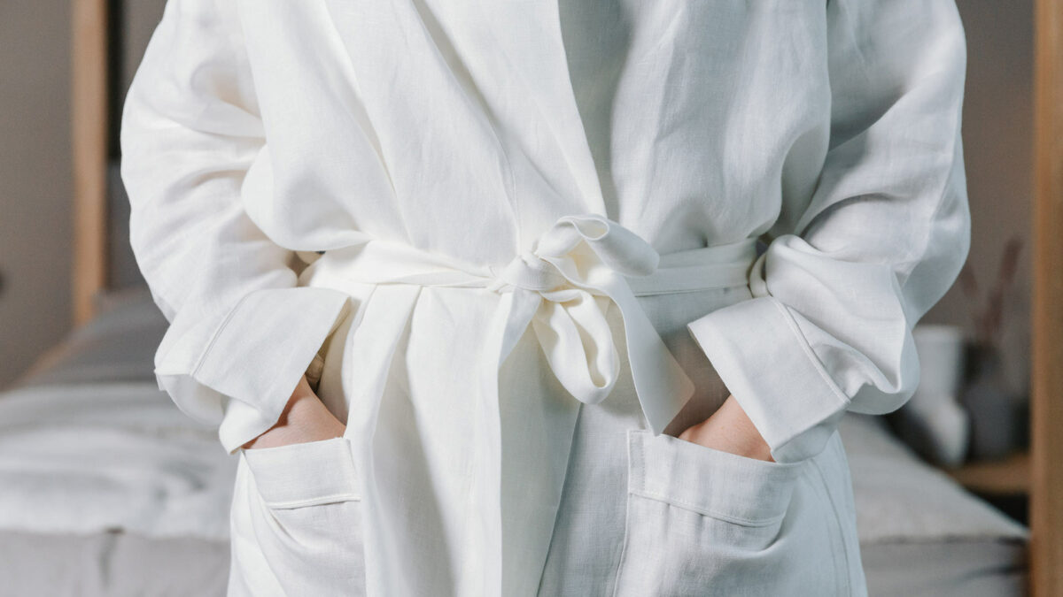 pure linen robe