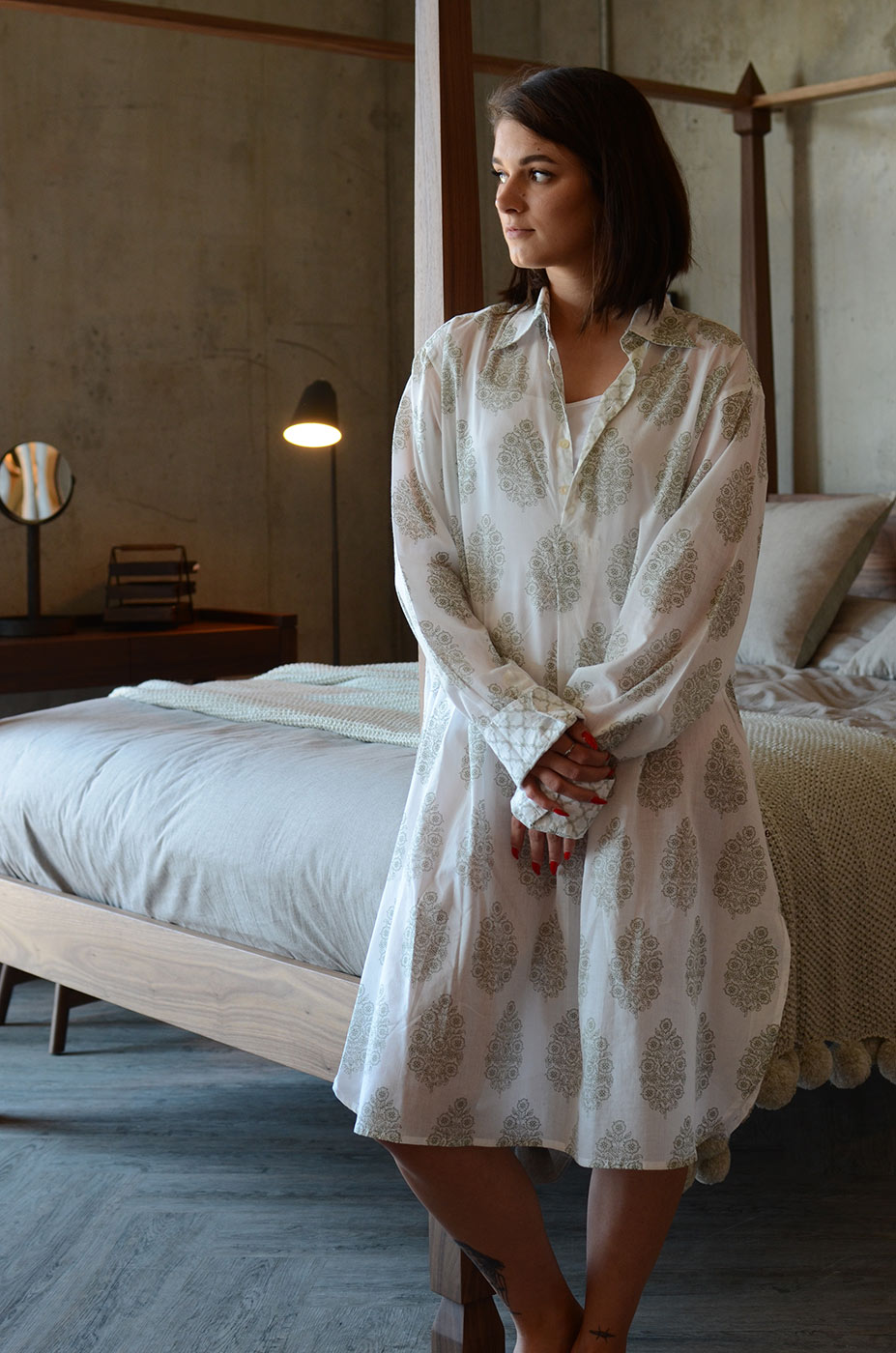 Block print nightgown clearance