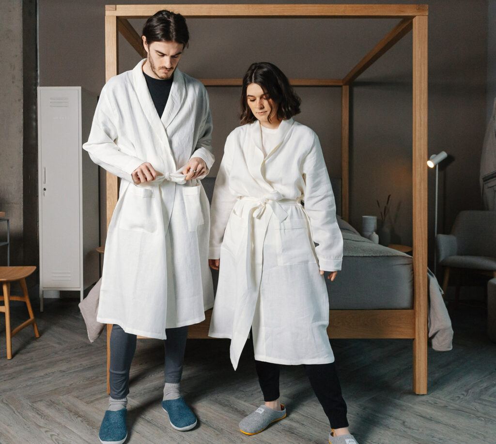 ivory linen robes