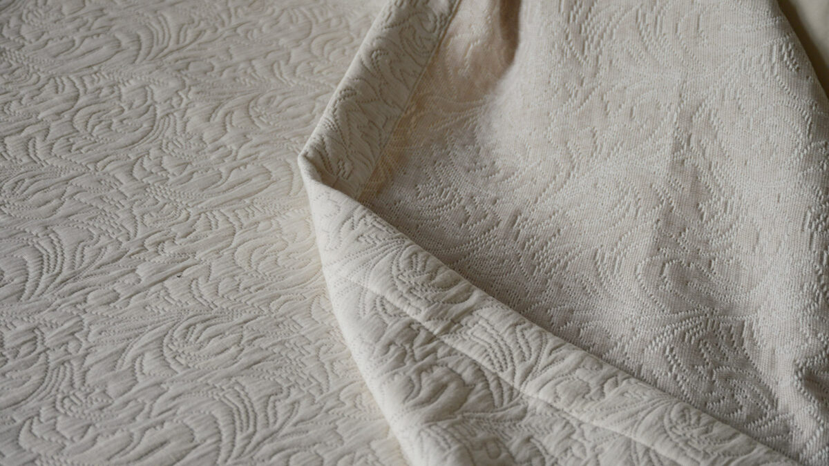 jacquard look bedspread in stone