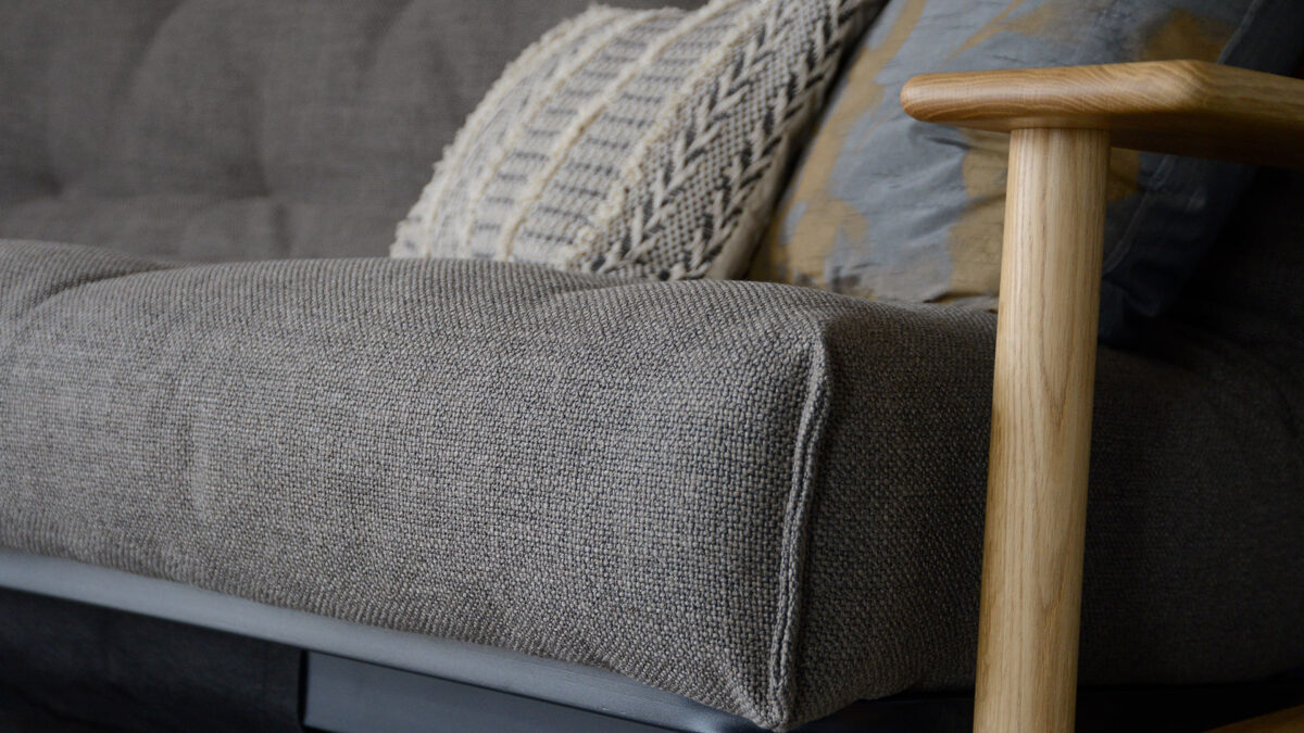 Mid-Century Sofa Bed with Oak Armrests - Image 19