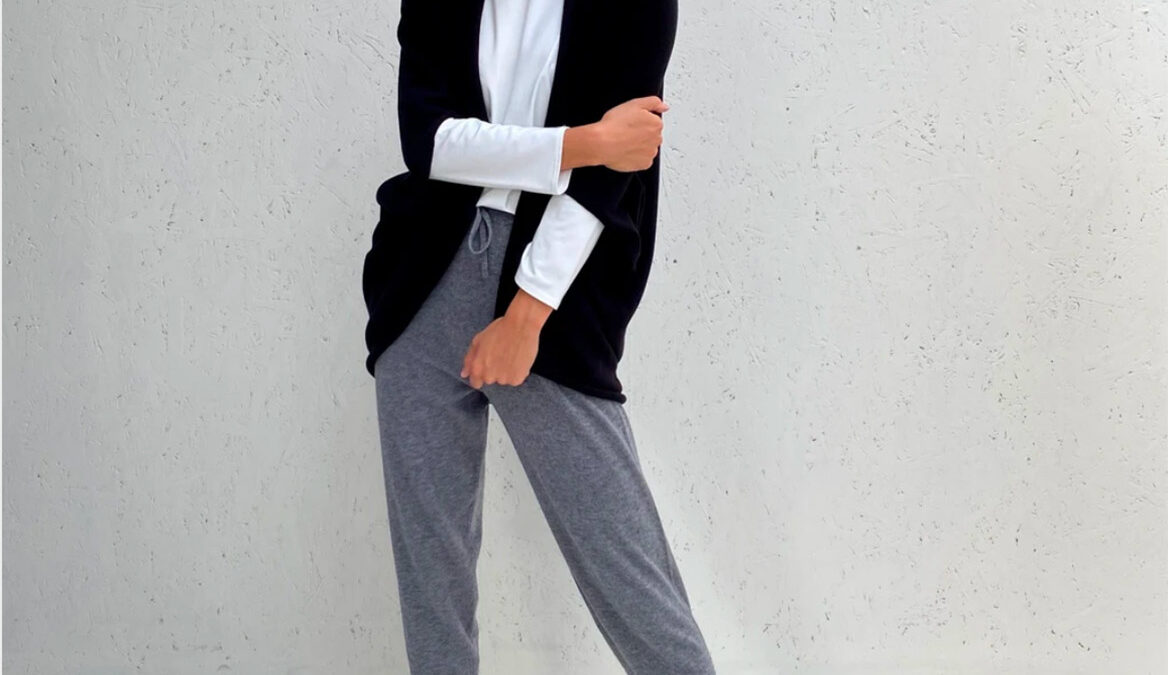 Knitted Shrug in Black Lounge wear Natural Bed Company