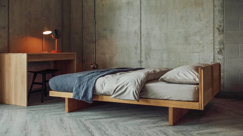 Made in UK in a range of sizes and wood options - our Kyoto Japanese style low bed.