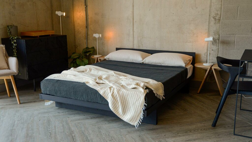 kyoto with headboard black oil on ash
