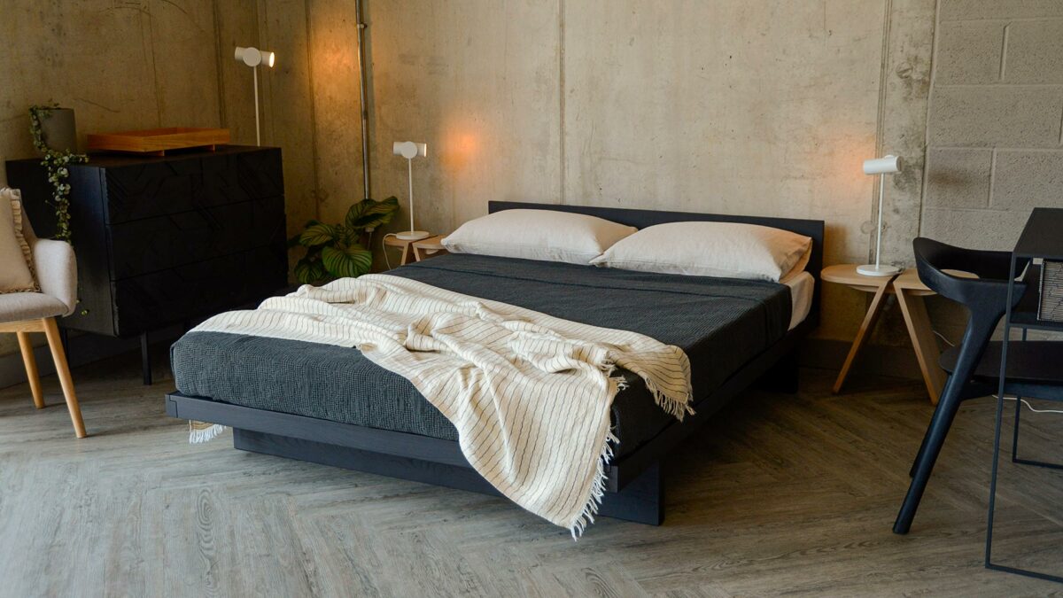 kyoto with headboard black oil on ash