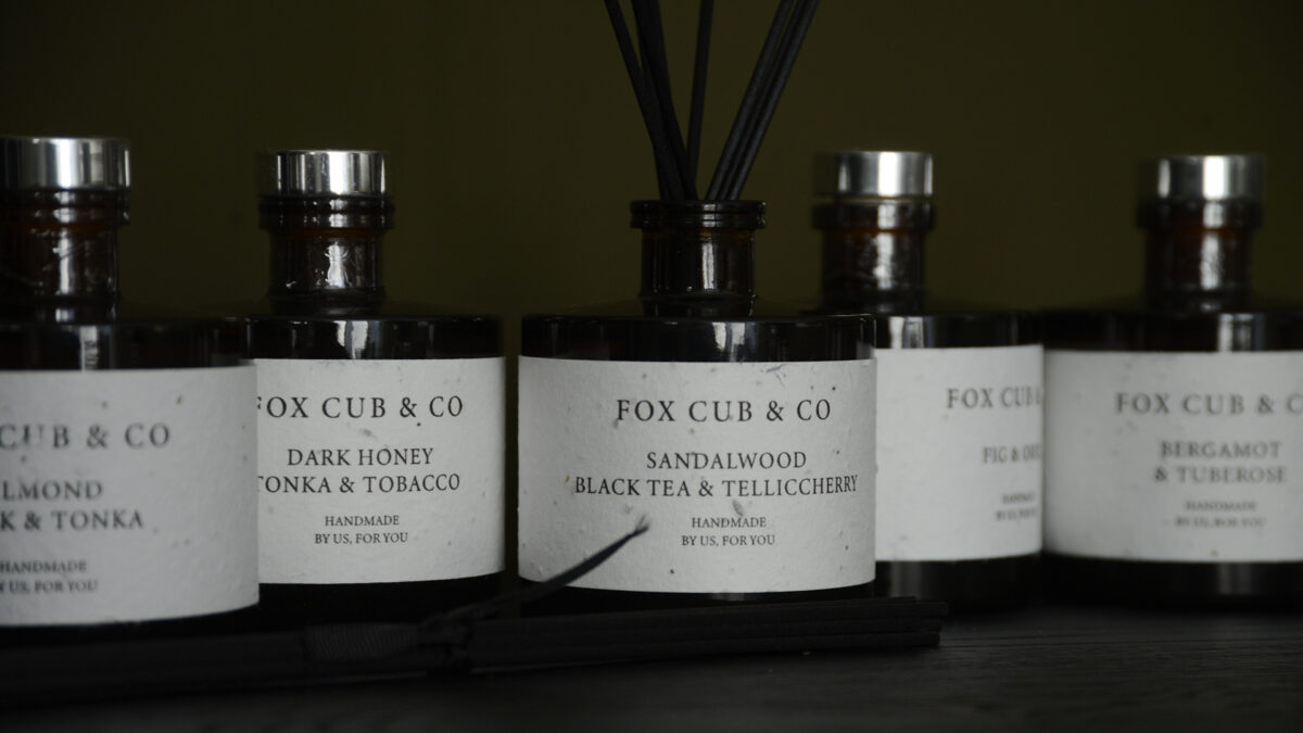 labels with seeds room diffuser