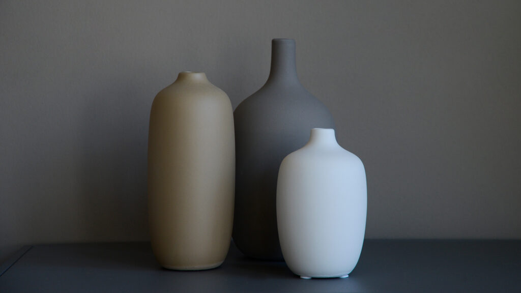 Neutral tones ceramic vases