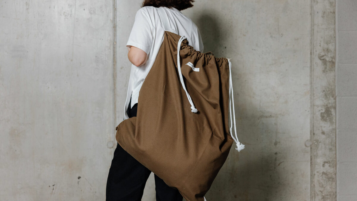 laundry bag in olive