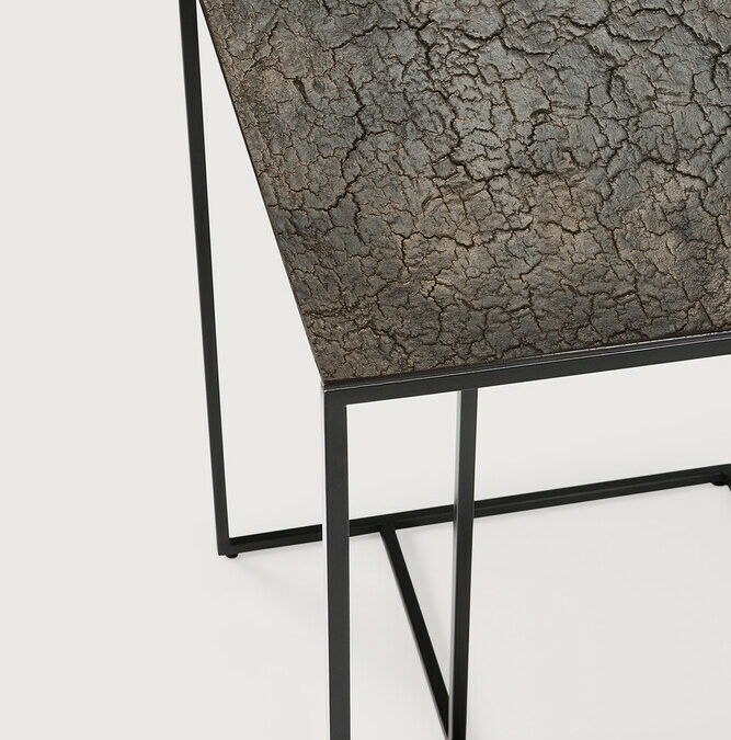 a look at the lava effect bronze coloured side table top