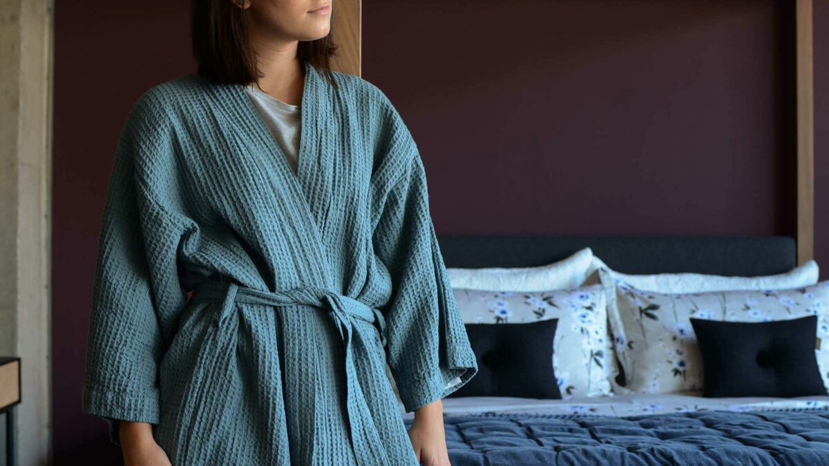 lead-blue-waffle-kimono-robe