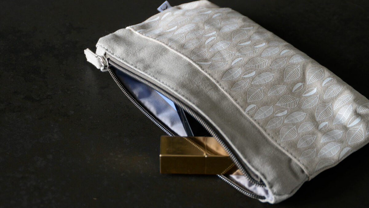 leaf print make up bag