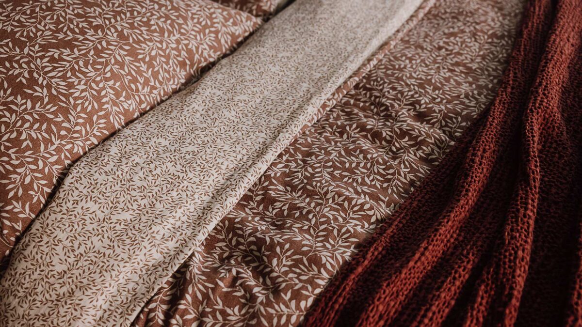 Leaf Pattern Muslin Duvet Cover Set - 3 Colours - Image 3
