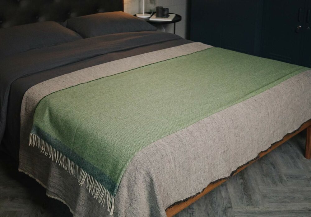 Recycled Wool Throws Crimson or Green Natural Bed Company