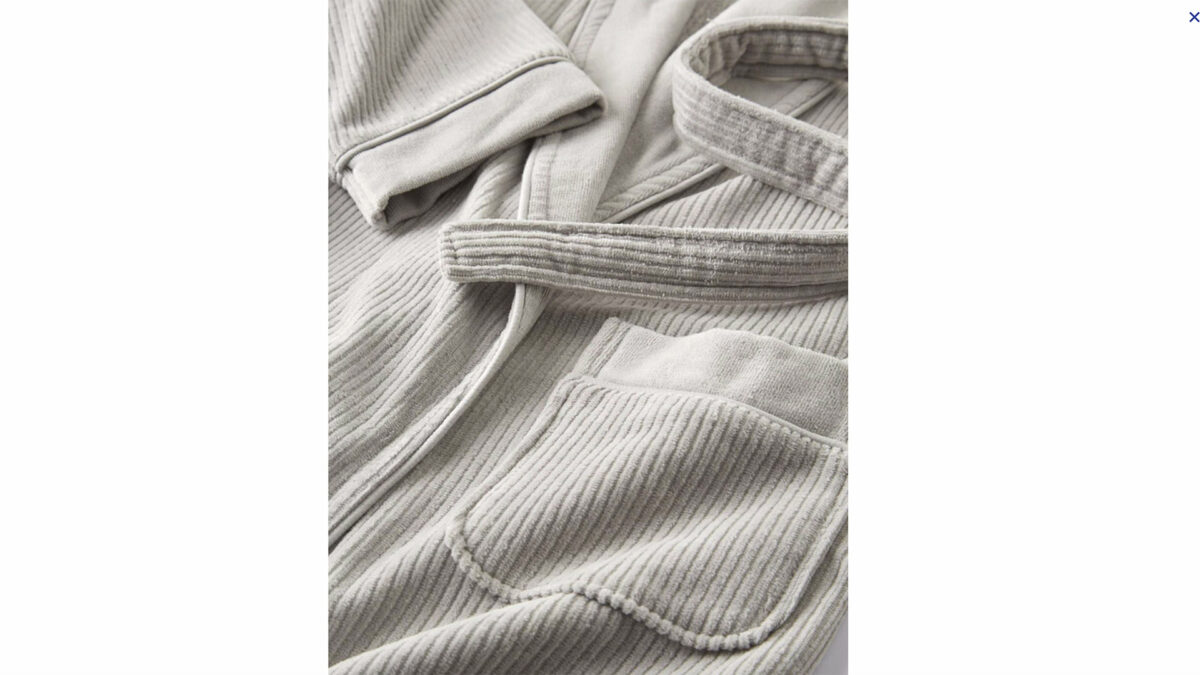 light grey robe detail egyptian cotton