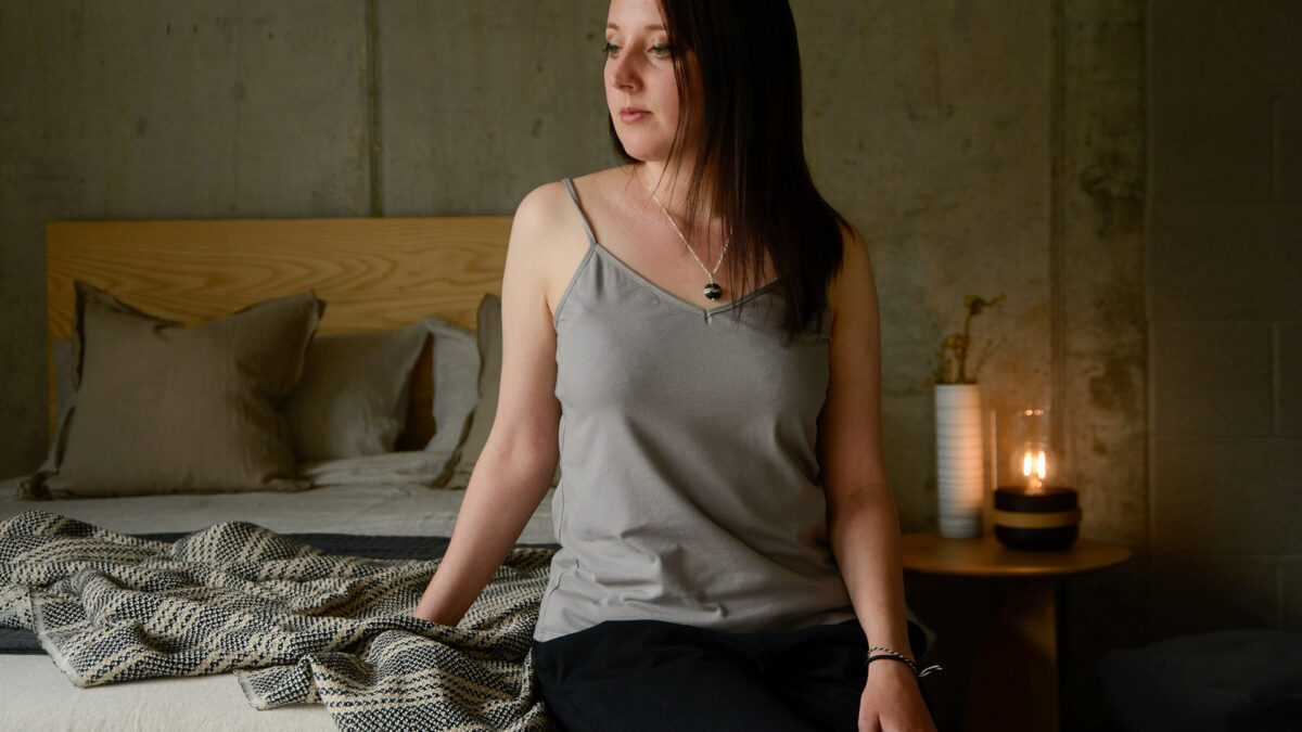 light grey spaghetti strap top