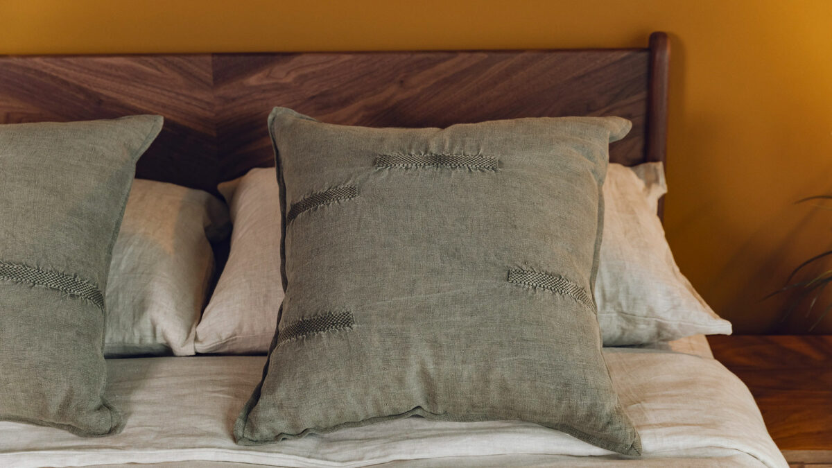 light muted olive cushions