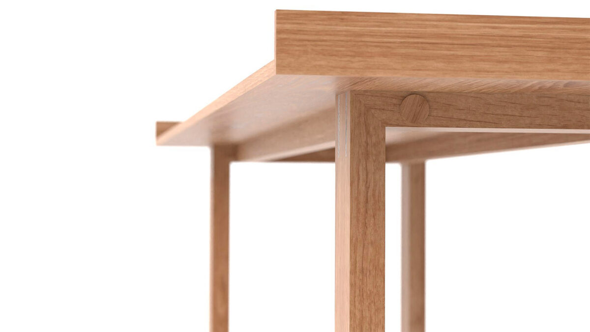 oak desk detail shot