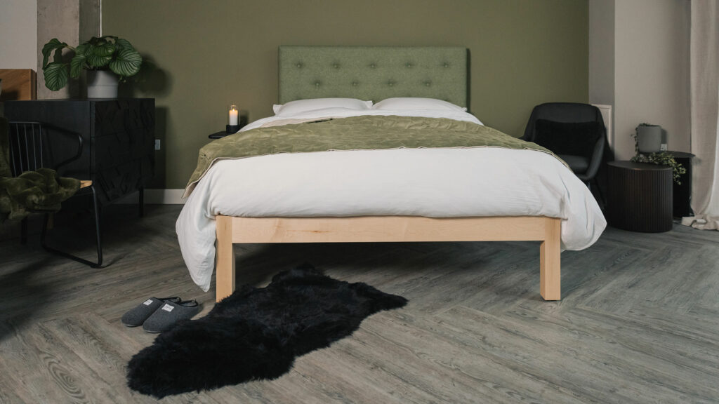 light olive velvet bedspread on skye bed
