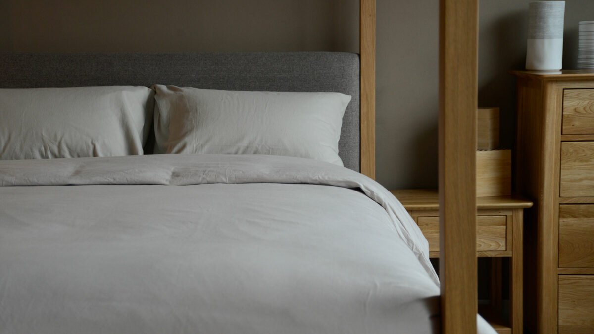 soft brushed cotton bedding in pale stone including duvet cover and pillowcases