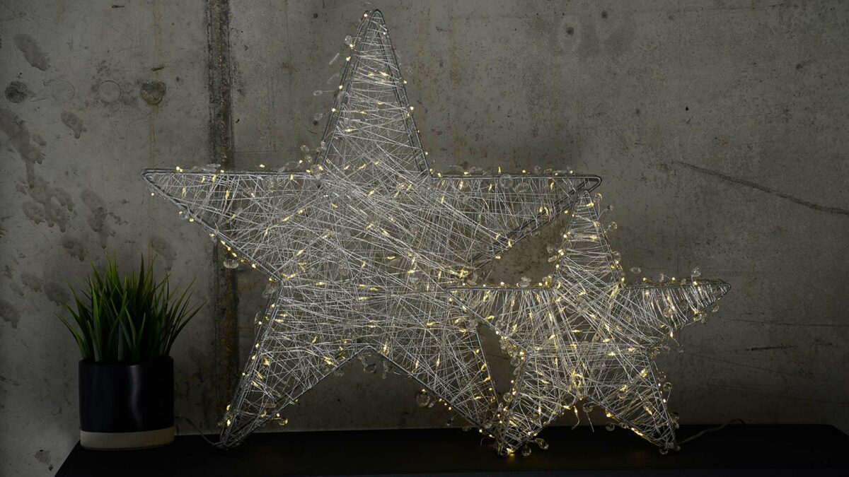 filigree light-up star decorations