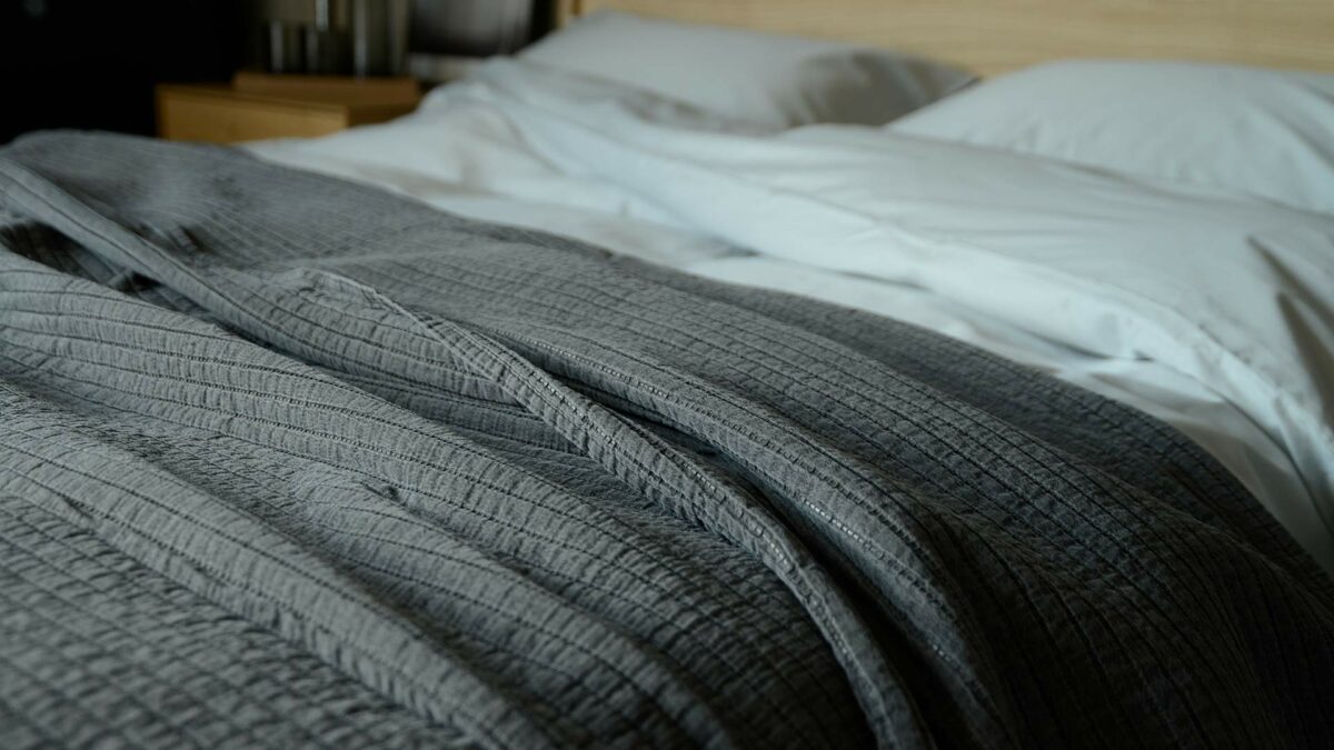 contemporary grey bedspread