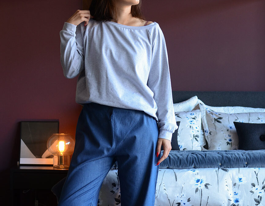 light weight denim trousers portrait