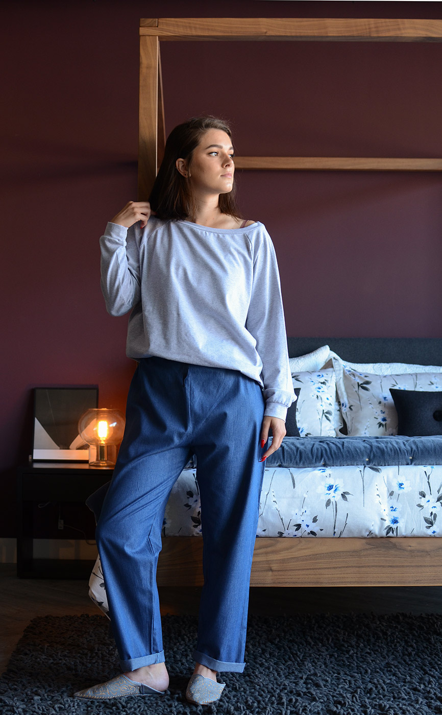 Lightweight Denim Trousers | Loungewear | Natural Bed Company