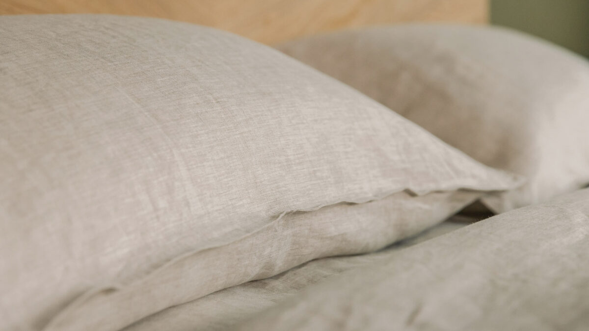 linen bedding close up