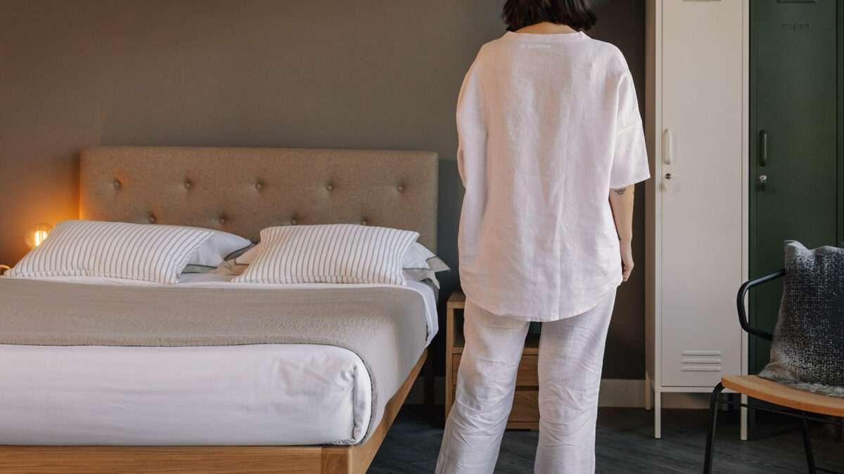 linen pyjamas back view