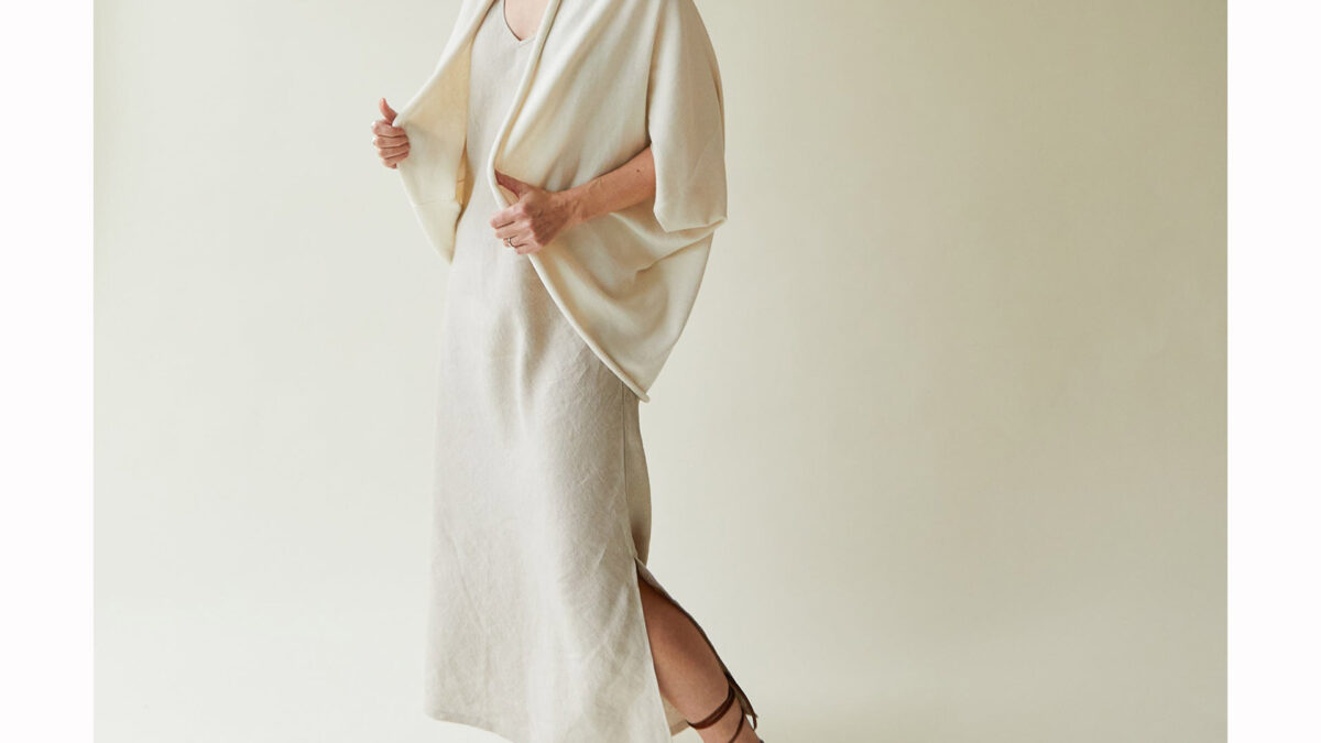linen slip dress with shrug